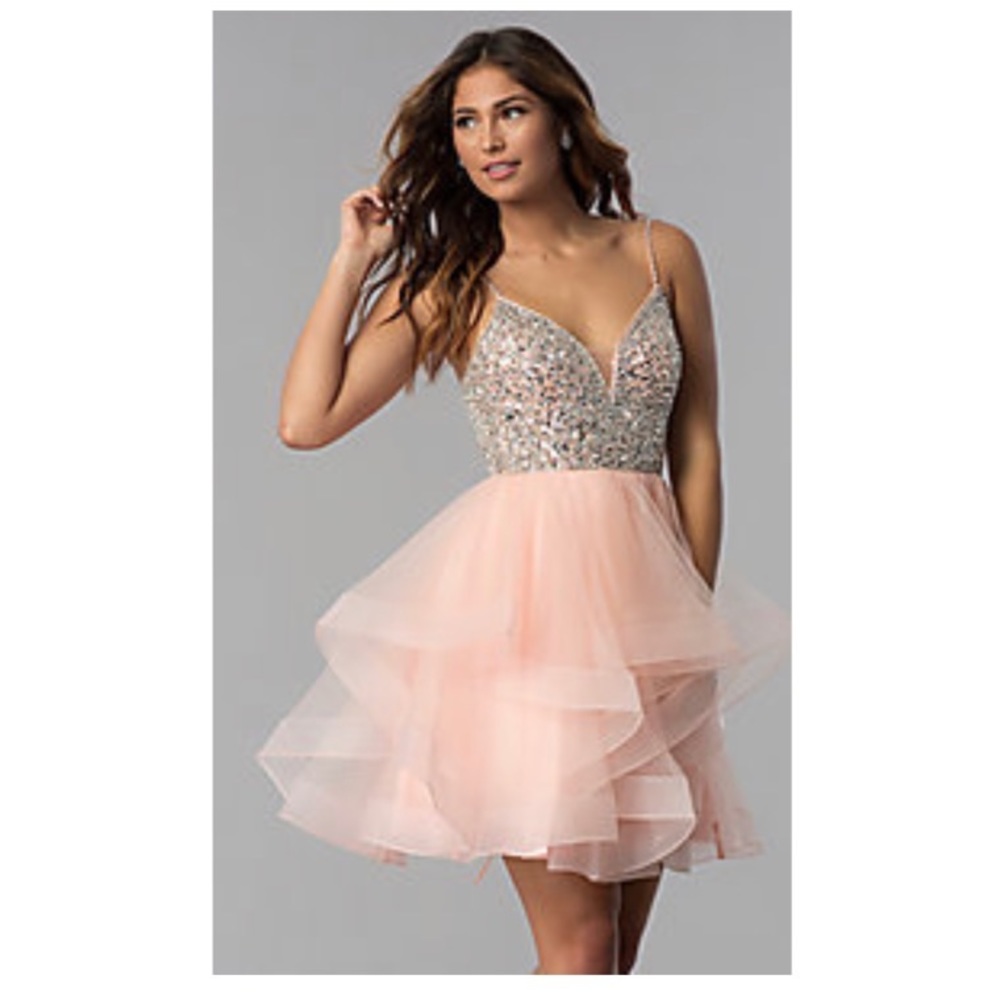 Tulle Short Embellished-Bodice Homecoming Dress